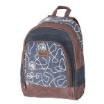 Batoh "Jeans Glossy", modrá-hnědá, PULSE