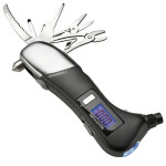 Digitální měřič tlaku v pneumatikách Promate roadGear 0.1-10bar, černý, multifunkční, DOPRODEJ