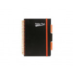 Blok "Neon černý notepad", A5, mix barev, linkovaný, 100 listů, spirálová vazba, PUKKA PAD