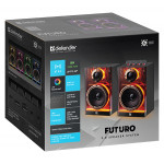 Defender reproduktory FUTURO, 2.0, 20W, černé, AUX/Bluetooth, podsvícené