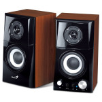 Genius reproduktory SP-HF500A v2, 2.0, 16W, hnědo-černé, regulace hlasitosti, sluchátkový výstup, 3,5 mm jack (USB)+ AUX, 100Hz~20