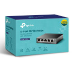 TP-LINK stolní switch TL-SF1005LP PoE(4- porty), 100Mbps, auto MDI/MDIX