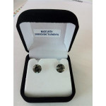 Náušnice "MADE WITH SWAROVSKI ELEMENTS", černá, 8 mm, ART CRYSTELLA 1800XKE020