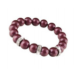Náramek, z červených SWAROVSKI perel, s rondella krystalem, 10 mm, ART CRYSTELLA 1831XGY072M