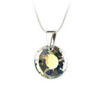 Náhrdelník SWAROVSKI®, bílý, křišťál, tvar slunka, 19 mm, ART CRYSTELLA®