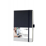 Záznamní kniha "Conceptum", černá, tvrdé desky, A5, linkovaná, 194 listů, SIGEL