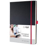 Exkluzivní zápisník "Conceptum Red Edition", černo-červená, A4, čtverečkovaný, 97 listů, tvrdé desky