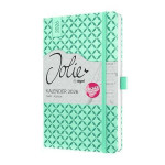 Diář "Jolie", mint zelená, A6, týdenní, 2026, tvrdé desky, SIGEL J6126