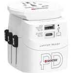 Cestovní adaptér, bílá, 1x USB-A / 1x USB-C PD, 45W, kabel USB-C, SKROSS 1.302474