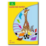 Barevný papír A4/20/80g, 20listů, STEPA