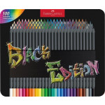 Barevné pastelky "Black Edition", 100 barev, trojhranné, kovová krabička, FABER-CASTELL 116490