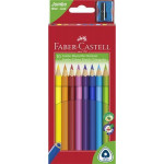 Barevné pastelky "Jumbo" + ořezávátko, 10 barev, šestihranné, FABER-CASTELL