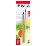 Sada štětců, 3ks, č. 4-6-10, dřevěné,  ICO "Ježek" přírodní