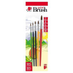 Sada štětců, 5ks, č. 2-4-6-8-10, dřevěné,  ICO "Ježek" barevné