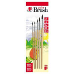 Sada štětců, 5ks, č. 2-4-6-8-10, dřevěné,  ICO "Ježek" přírodní