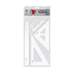 Sada pravítek, plastové, 4ks, ICO "Ježek"