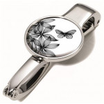 Držák kabelky "Black flowers", TROIKA