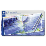 Akvarelové pastelky "Karat", sada, kovová krabička, 48 barev, STAEDTLER