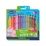 Barevné pastelky "Noris junior 140", 12 barev, 3v1, edice Peppa Pig, šestihranné, STAEDTLER 140 C12
