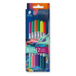 Fixy "3280", 12 různých barev, sada Multivesmír 1, 1-3 mm, oboustranné, vypratelné, STAEDTLER 3280C6
