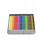 Křídové pastelové barevné pastelky "CarbOthello", sada, 24 barev, kulaté, kovová krabička, STABILO