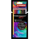 Akvarelové pastelky "Aquacolor ARTY", 12 různých barev, STABILO