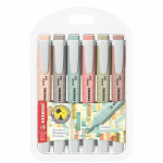 Zvýrazňovač "Swing cool NatureCOLORS", 1-4 mm, sada, 6 barev, STABILO 275/6-09