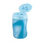 Ořezávátko, 3 otvory, se zásobníkem na odpad, pro praváky, STABILO "Easy", modré