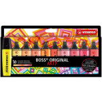 Zvýrazňovače "BOSS original Arty", 10 ks, teplé odstíny, 2-5 mm, STABILO 70/10-1-20