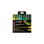 Akrylový popisovač "Posca PC-5M", 8 různých zelených barev, sada, 1,8-2,5 mm, UNI 302422441