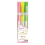 Sada zvýrazňovačů "Kirarich", 3 barvy, 3,5 mm, klínový hrot, ZEBRA 8116