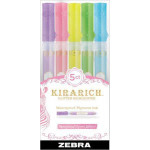Sada zvýrazňovačů "Kirarich", 5 barvy, 3,5 mm, klínový hrot, ZEBRA 8117