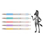 Kuličkové pero "F 301", modrá, 0,24 mm, růžové tělo z nerezové oceli, ZEBRA 90707