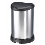 Odpadkový koš, černá-stříbrná, pedálový, plastový, 15 l, CURVER 169795