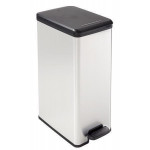 Odpadkový koš "Slim Bin", černá-stříbrná, pedálový, 40 l, CURVER 213298