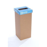 Odpadkový koš na tříděný odpad "Office", modrá, recyklovaný, anglický popis, 50 l, RECOBIN