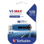 USB flash disk "V3 MAX", černá-modrá, 128GB, USB 3.0, 175/80 MB/sec, VERBATIM
