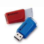 USB flash disk "Store n Click", červená, modrá, 2ks x 32GB, USB 3.2, 80/25MB/sec, VERBATIM 49308