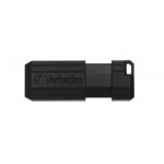 USB flash disk "PinStripe", černá, 64GB, USB 2.0, 10/4MB/sec, VERBATIM