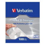 Obálky na CD, papírové, s okénkem, VERBATIM, bílé