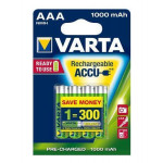 Nabíjecí baterie, AAA (mikrotužková), 4x1000 mAh, VARTA "Professional Accu"