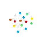 Připínáčky, kulatá hlava, 200 ks, mix barev