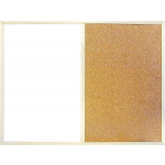 Kombinovaná tabule, kombinace korkové a bílé tabule, 60x80cm, dřevěný rám, VICTORIA