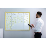 Bílá magnetická tabule, 60x90cm, dřevěný rám, VICTORIA