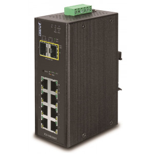 Planet IGS-10020MT průmyslový L3 switch, 8x1Gb, 2x2.5Gb SFP, dual 12-48V DC, -40~75°C, IP30