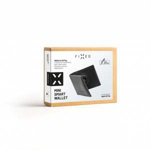 Kožená peněženka FIXED Wallet for AirTag z pravé hovězí kůže, černá