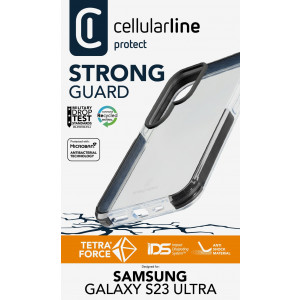 Ultra ochranné pouzdro Cellularline Tetra Force Strong Guard pro Samsung Galaxy S23 Ultra, transparentní