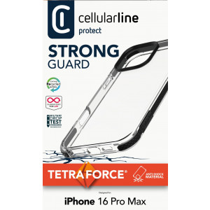 Ultra ochranné pouzdro Cellularline Tetra Force Strong Guard pro Apple iPhone 16 Pro Max, 2 stupně ochrany, transparentn