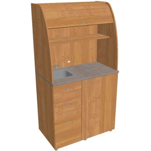 Kuchyňka s lednicí, dřezem a baterií Hobis KU 3 3