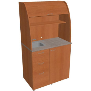 Kuchyňka s lednicí, dřezem a baterií Hobis KU 3 3